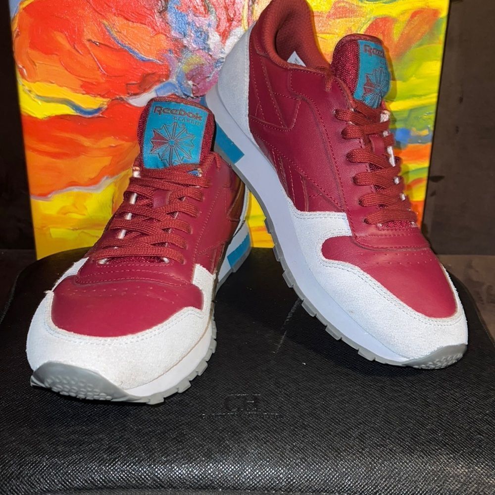 Reebok Classic Leather 'Burgundy Alloy. Mens Sz 9